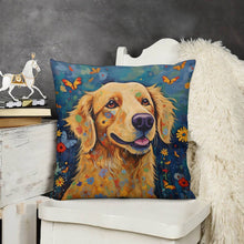 Load image into Gallery viewer, Euphoria in Bloom Golden Retriever Plush Pillow Case-Cushion Cover-Dog Dad Gifts, Dog Mom Gifts, Golden Retriever, Home Decor, Pillows-3