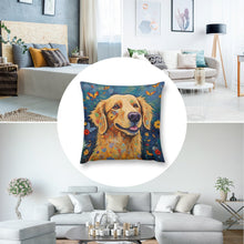 Load image into Gallery viewer, Euphoria in Bloom Golden Retriever Plush Pillow Case-Cushion Cover-Dog Dad Gifts, Dog Mom Gifts, Golden Retriever, Home Decor, Pillows-8