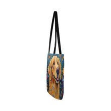 Load image into Gallery viewer, Euphoria in Bloom Golden Retriever Special Lightweight Shopping Tote Bag-Accessories-Accessories, Bags, Dog Dad Gifts, Dog Mom Gifts, Golden Retriever-White-ONESIZE-4