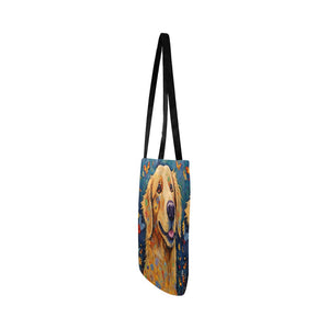 Euphoria in Bloom Golden Retriever Special Lightweight Shopping Tote Bag-Accessories-Accessories, Bags, Dog Dad Gifts, Dog Mom Gifts, Golden Retriever-White-ONESIZE-4