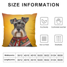 Load image into Gallery viewer, European Aristocrat Schnauzer Plush Pillow Case-Cushion Cover-Dog Dad Gifts, Dog Mom Gifts, Home Decor, Pillows, Schnauzer-12 &quot;×12 &quot;-White-1