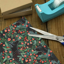 Load image into Gallery viewer, Evergreen Embrace Black Lab Christmas Gift Wrapping Paper - 2 Rolls-Christmas Ornament-Black Labrador,Christmas,Wrapping Paper-2