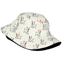 Load image into Gallery viewer, Eye Patch White Bull Terrier Love Bucket Hat-Hats &amp; Caps-Accessories,Bull Terrier,Dog Dad Gifts,Dog Mom Gifts,Hats-42