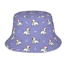 Load image into Gallery viewer, Eye Patch White Bull Terrier Love Bucket Hat-Hats &amp; Caps-Accessories,Bull Terrier,Dog Dad Gifts,Dog Mom Gifts,Hats-Lavender Purple-One Size-1