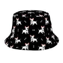Load image into Gallery viewer, Eye Patch White Bull Terrier Love Bucket Hat-Hats &amp; Caps-Accessories,Bull Terrier,Dog Dad Gifts,Dog Mom Gifts,Hats-Midnight Black-One Size-9