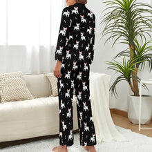 Load image into Gallery viewer, Eye Patch White Bull Terrier Love Pajamas Set for Women-S-Black-31
