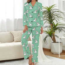 Load image into Gallery viewer, Eye Patch White Bull Terrier Love Pajamas Set for Women-21