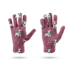 Load image into Gallery viewer, Eye Patch White Bull Terrier Love Touch Screen Gloves-Accessories-Accessories,Dog Dad Gifts,Dog Mom Gifts,Gloves-10