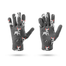 Load image into Gallery viewer, Eye Patch White Bull Terrier Love Touch Screen Gloves-Accessories-Accessories,Dog Dad Gifts,Dog Mom Gifts,Gloves-12