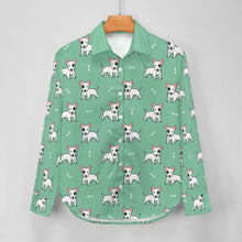 Load image into Gallery viewer, Eye Patch White Bull Terrier Love Women's Shirt-Apparel-Apparel,Bull Terrier,Dog Mom Gifts,Shirt-10