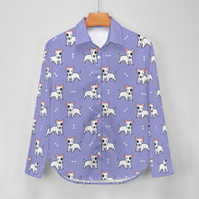 Load image into Gallery viewer, Eye Patch White Bull Terrier Love Women's Shirt-Apparel-Apparel,Bull Terrier,Dog Mom Gifts,Shirt-13