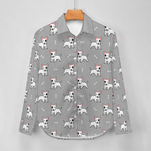 Load image into Gallery viewer, Eye Patch White Bull Terrier Love Women's Shirt-Apparel-Apparel,Bull Terrier,Dog Mom Gifts,Shirt-16