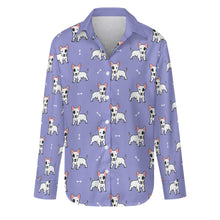 Load image into Gallery viewer, Eye Patch White Bull Terrier Love Women's Shirt-Apparel-Apparel,Bull Terrier,Dog Mom Gifts,Shirt-S-CornflowerBlue_1-11