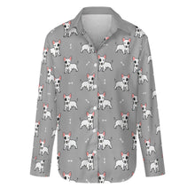 Load image into Gallery viewer, Eye Patch White Bull Terrier Love Women's Shirt-Apparel-Apparel,Bull Terrier,Dog Mom Gifts,Shirt-S-DarkGray-15