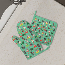 Load image into Gallery viewer, Fancy Dress Pugs Oven Mitts and Pot Holder Set-Kitchen Decor-Accessories,Dog Mom Gifts,Pug-2