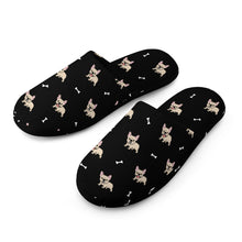 Load image into Gallery viewer, Frenchie Slippers for Women - Adorable Fawn Frenchie Love - Flannel-Accessories,Dog Mom Gifts,French Bulldog,Slippers-19