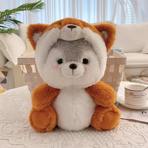 Fancy Dress Huskies Small Stuffed Animal Plush Toys-Stuffed Animals-Home Decor, Siberian Husky, Stuffed Animal-Small-Orange Fox-5