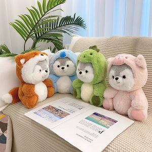 Fancy Dress Huskies Small Stuffed Animal Plush Toys-Stuffed Animals-Home Decor, Siberian Husky, Stuffed Animal-6