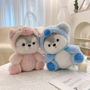 Fancy Dress Huskies Small Stuffed Animal Plush Toys-Stuffed Animals-Home Decor, Siberian Husky, Stuffed Animal-7