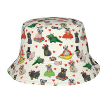 Load image into Gallery viewer, Fancy Dress Pugs Bucket Hat-Hats &amp; Caps-Ivory White-One Size-1