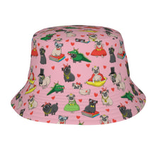 Load image into Gallery viewer, Fancy Dress Pugs Bucket Hat-Hats &amp; Caps-Light Pink-One Size-2