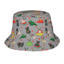 Load image into Gallery viewer, Fancy Dress Pugs Bucket Hat-Hats &amp; Caps-Parisian Gray-One Size-6