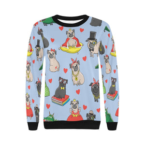 Fancy Dress Pugs Love Women's Sweatshirt-Apparel-Apparel, Pug, Sweatshirt-10