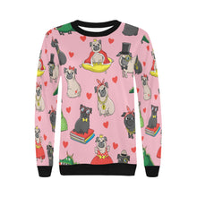 Load image into Gallery viewer, Fancy Dress Pugs Love Women&#39;s Sweatshirt-Apparel-Apparel, Pug, Sweatshirt-11