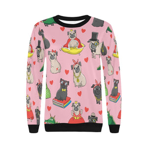 Fancy Dress Pugs Love Women's Sweatshirt-Apparel-Apparel, Pug, Sweatshirt-11
