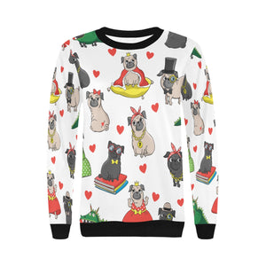 Fancy Dress Pugs Love Women's Sweatshirt-Apparel-Apparel, Pug, Sweatshirt-6