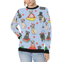 Load image into Gallery viewer, Fancy Dress Pugs Love Women&#39;s Sweatshirt-Apparel-Apparel, Pug, Sweatshirt-LightSteelBlue-XS-7