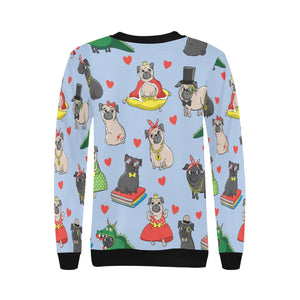 Fancy Dress Pugs Love Women's Sweatshirt-Apparel-Apparel, Pug, Sweatshirt-9