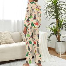 Load image into Gallery viewer, Fancy Dress Pugs Pajama Set for Women-Pajamas-Apparel, Pajamas, Pug, Pug - Black-S-BlanchedAlmond-9