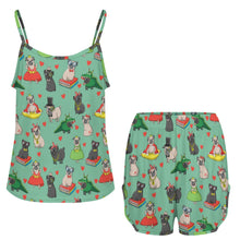 Load image into Gallery viewer, Fancy Dress Pugs Women's Cami and Shorts Pajama Set-Apparel-Apparel,Dog Mom Gifts,Pajamas,Pug-18