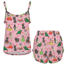 Load image into Gallery viewer, Fancy Dress Pugs Women's Cami and Shorts Pajama Set-Apparel-Apparel,Dog Mom Gifts,Pajamas,Pug-15