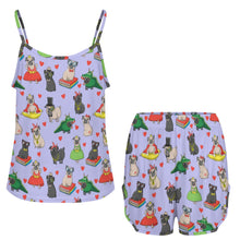Load image into Gallery viewer, Fancy Dress Pugs Women's Cami and Shorts Pajama Set-Apparel-Apparel,Dog Mom Gifts,Pajamas,Pug-6