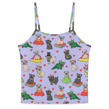 Load image into Gallery viewer, Fancy Dress Pugs Women's Cami and Shorts Pajama Set-Apparel-Apparel,Dog Mom Gifts,Pajamas,Pug-Light Lavender Purple-XS-5