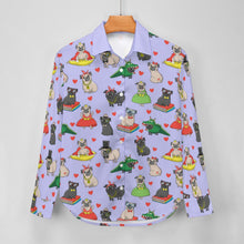 Load image into Gallery viewer, Fancy Dress Pugs Women's Shirt-Apparel-Apparel,Dog Mom Gifts,Pug,Shirt-13