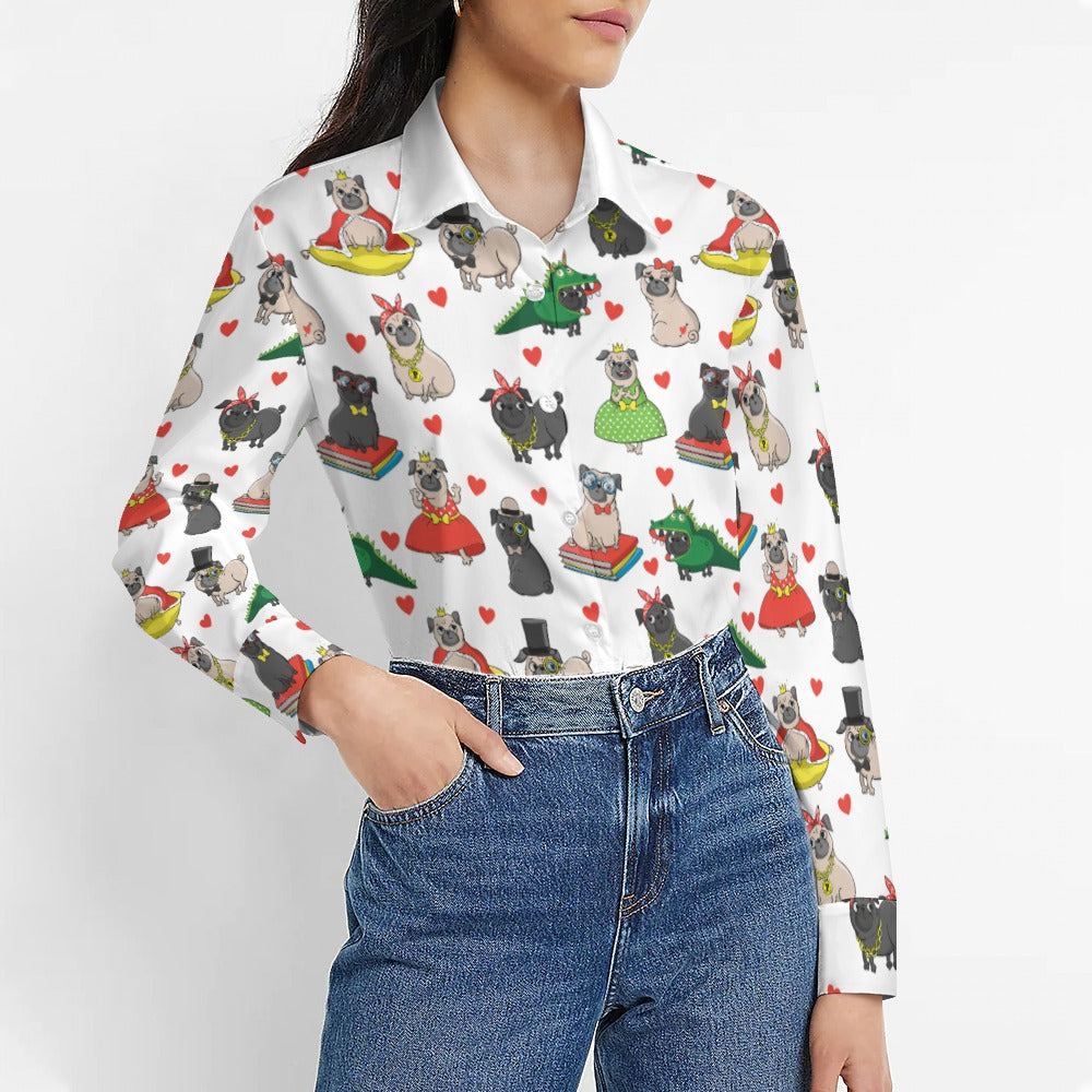 Fancy Dress Pugs Womens Shirt 2