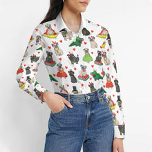 Load image into Gallery viewer, Fancy Dress Pugs Women's Shirt-Apparel-Apparel,Dog Mom Gifts,Pug,Shirt-2