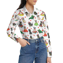Load image into Gallery viewer, Fancy Dress Pugs Women's Shirt-Apparel-Apparel,Dog Mom Gifts,Pug,Shirt-7