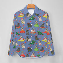 Load image into Gallery viewer, Fancy Dress Pugs Women's Shirt-Apparel-Apparel,Dog Mom Gifts,Pug,Shirt-8