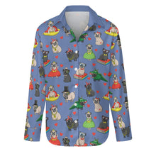 Load image into Gallery viewer, Fancy Dress Pugs Women's Shirt-Apparel-Apparel,Dog Mom Gifts,Pug,Shirt-S-CornflowerBlue-5