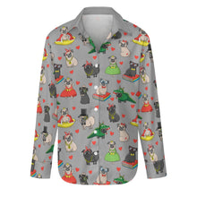 Load image into Gallery viewer, Fancy Dress Pugs Women's Shirt-Apparel-Apparel,Dog Mom Gifts,Pug,Shirt-S-DarkGray-16