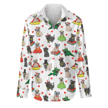 Load image into Gallery viewer, Fancy Dress Pugs Women's Shirt-Apparel-Apparel,Dog Mom Gifts,Pug,Shirt-S-White-1