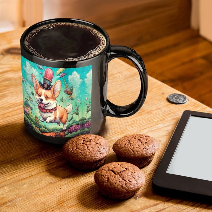 Fantastical Flight Corgi Coffee Mug-ONE SIZE-Black-1