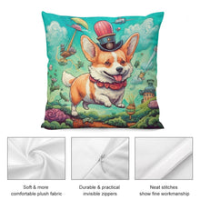 Load image into Gallery viewer, Fantastical Flight Corgi Plush Pillow Case-Cushion Cover-Corgi, Dog Dad Gifts, Dog Mom Gifts, Home Decor, Pillows-5