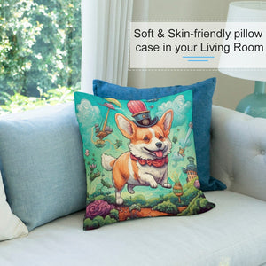 Fantastical Flight Corgi Plush Pillow Case-Cushion Cover-Corgi, Dog Dad Gifts, Dog Mom Gifts, Home Decor, Pillows-7