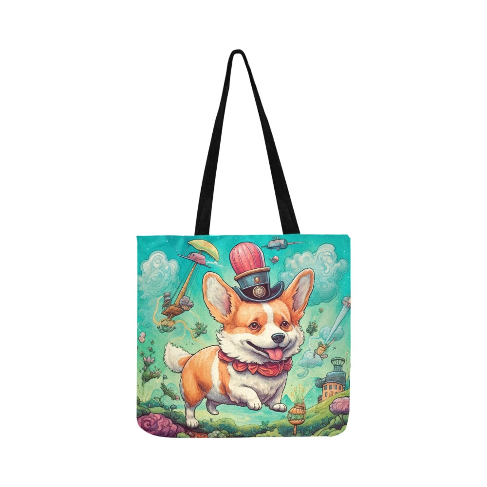 Fantastical Flight Corgi Shopping Tote Bag-Accessories-Accessories, Bags, Corgi, Dog Dad Gifts, Dog Mom Gifts-ONESIZE-1