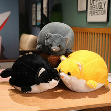 Load image into Gallery viewer, Fat Black and White Cat Plush Toy - Extra Fat Obese Cat-2
